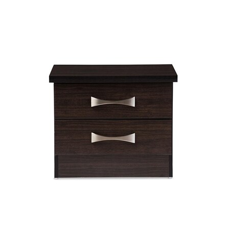 Baxton Studio Baxton Studio BR888004-Wenge Colburn Modern & Contemporary 2-Drawer Dark Brown Wood Storage Nightstand Bedside Table - 15.29 x 18.72 x 15.6 in. BR888004-Wenge